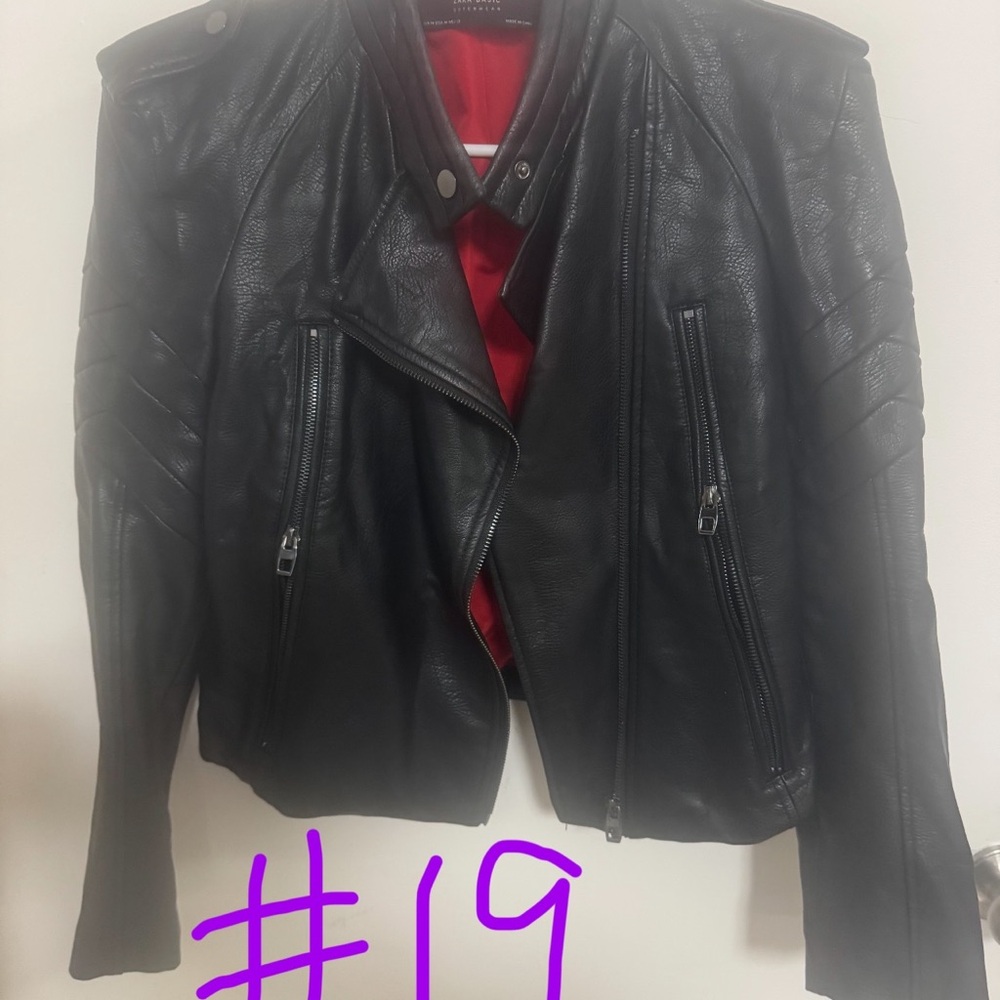 Zara Black Leather Women's Jacket - Picture 1 of 3